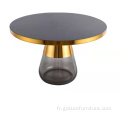 Réplique de verre en verre Casablancabrass Gold Smart Table